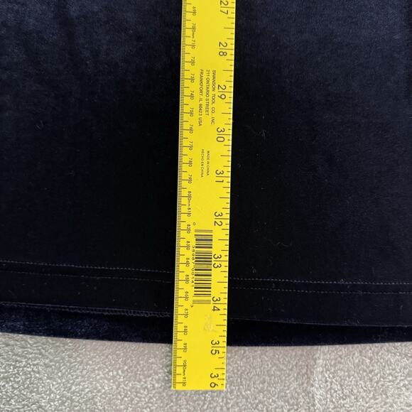 VTG Talbots Skirt Womens M Purple Black Velvet Pullon Elastic Waist Maxi Length - Picture 9 of 11